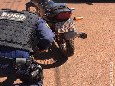 Motocicleta com placa "fria" é apreendida pela Guarda Municipal