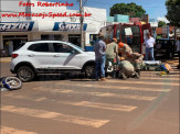 Colisão entre carro e motocicleta na região central de Maracaju Colisão entre carro e motocicleta na região central de Maracaju