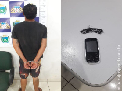 Maracaju: Homem é preso em flagrante pela PM, após furtar aparelho de celular de casal de idoso