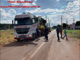 Maracaju: Motorista de carreta age de forma irresponsável e causa danos a semáforo e a cabeamento de empresas de telecomunicações e energia elétrica