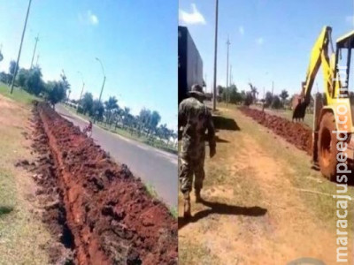 Exército de Pedro Juan abre valetas para impedir passagem ao país vizinho Exército de Pedro Juan abre valetas para impedir passagem ao país vizinho