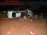 Maracaju: Capotamento na BR-267, defronte ao Terminal Rodoviário, deixa condutor em óbito e dois passageiros feridos
