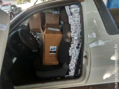 Maracaju: Polícia militar prende veículo carregado com cerca de 1.500 pacotes de cigarros contrabandeados
