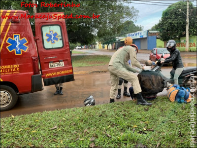 Maracaju: Condutor de veículo invade Av. preferencial, colhe motociclista e foge do local sem prestar socorro