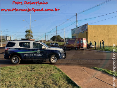 Maracaju: Condutor invade avenida, colidi com veículo e desgovernado abalroa um terceiro veículo que estava estacionado