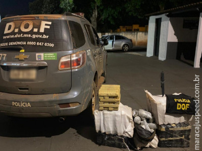 Maracaju: Mais de 160 quilos de maconha abandonados às margens de Rodovia foram apreendidos pelo DOF durante a Operação Hórus