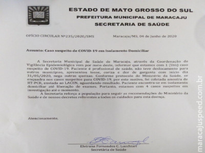Maracaju: Terceiro caso suspeito de profissional da saúde com COVID-19
