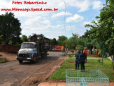 Maracaju: Caminhão enrosca em cabos de internet fibra ótica, e derruba poste da rede elétrica