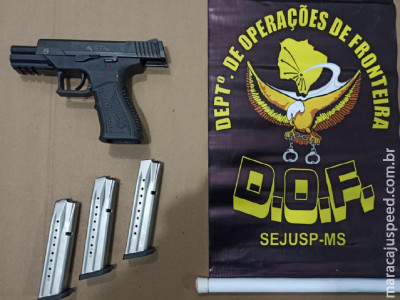 Homem que seguia para Campo Grande com arma de fogo foi preso pelo DOF durante a Operação Hórus