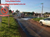 Maracaju: Bombeiros atendem ocorrência de colisão de veículo Van com carreta