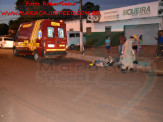 Maracaju: Corpo de Bombeiros atendem ocorrência de colisão entre veículo e motociclistas. Condutor foge sem prestar socorro