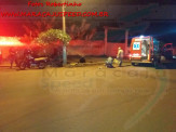 Maracaju: Corpo de Bombeiros e Polícia Militar atendem ocorrência de acidente envolvendo motociclista e ciclista. Vítima teve fraturas expostas em ambas as pernas