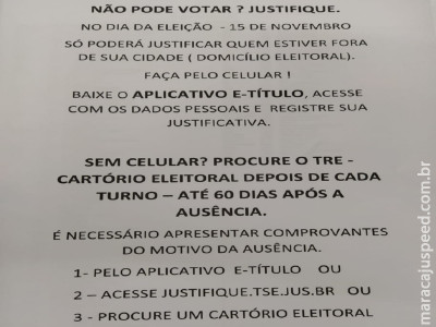 Maracaju: Justificativa no dia da eleição deve ser feita exclusivamente pelo e-Título