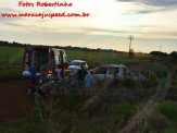 Maracaju: Corpo de Bombeiros atendem ocorrência de capotamento de caminhonete Hilux no trevo do Turvo