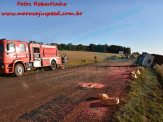 Maracaju: Grave acidente de colisão frontal na MS-162, entre caminhão e veículo de passeio