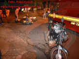 Maracaju: Mulher enfurecida por estar tendo uma "DR" com seu marido, joga motocicleta contra caçamba de entulho na Vila Margarida Maracaju: Mulher enfurecida por estar tendo uma "DR" com seu marido, joga motocicleta contra caçamba de entulho na Vila Margarida