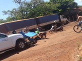Maracaju: Corpo de Bombeiros atendem ocorrência de acidente entre veículo caminhonete e motociclista na Vila Juquita