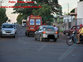 Maracaju: Bombeiros atendem ocorrência de acidente envolvendo veículo e motociclista na Av. Marechal Floriano
