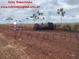 Maracaju: Corpo de Bombeiros atendem capotamento de caminhonete Hilux na BR-267