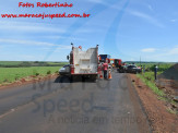 Maracaju: Corpo de Bombeiros atendem ocorrência de acidente de colisão frontal entre veículos, na rodovia MS-162