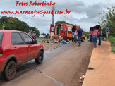 Maracaju: Bombeiros atendem acidente na Rua Zebulandia. Óleo diesel sob a pista, fez com que motociclista sofresse queda