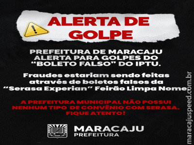 Prefeitura de Maracaju alerta para golpes do “boleto falso” do IPTU Prefeitura de Maracaju alerta para golpes do “boleto falso” do IPTU