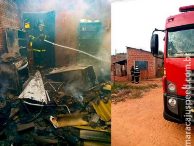 Casa pega fogo e morador perde quase tudo em incêndio em Aquidauana 