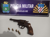 Maracaju: Polícia Militar prende dupla em motocicleta armados com revólver Taurus, calibre .32