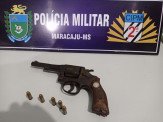 Maracaju: Polícia Militar prende dupla em motocicleta armados com revólver Taurus, calibre .32 Maracaju: Polícia Militar prende dupla em motocicleta armados com revólver Taurus, calibre .32