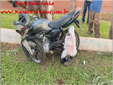 Maracaju: Motociclista é fechado por veículo em minianel rodoviário, colide em árvore e sofre fratura na perna