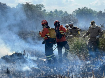 Bombeiros controlam incêndio florestal em Bonito e continuam em monitoramento na região Bombeiros controlam incêndio florestal em Bonito e continuam em monitoramento na região