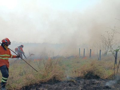 Bombeiros de MS atuam no combate a três incêndios florestais no Pantanal Bombeiros de MS atuam no combate a três incêndios florestais no Pantanal