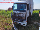 Maracaju: Colisão entre caminhão e veículo no mini anel rodoviário, resulta em condutor com TCE e veículos totalmente destruídos