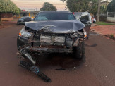 Maracaju: Polícia Militar e Corpo de Bombeiros atendem acidente de colisão entre veículos na região central