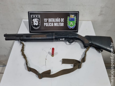 Maracaju: Mulher é presa após efetuar disparo com escopeta calibre .12 Maracaju: Mulher é presa após efetuar disparo com escopeta calibre .12