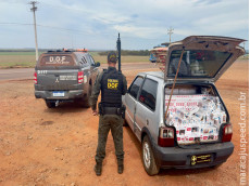 Veículo carregado com cigarros ilegais é apreendido pelo DOF na região de Maracaju