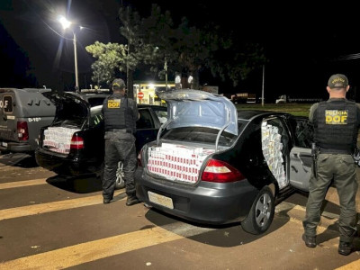 Veículos carregados com cigarros contrabandeados são apreendidos em Ponta Porã Veículos carregados com cigarros contrabandeados são apreendidos em Ponta Porã