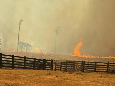 Focos de incêndio avançam e queimadas crescem em área rural em Camapuã Focos de incêndio avançam e queimadas crescem em área rural em Camapuã