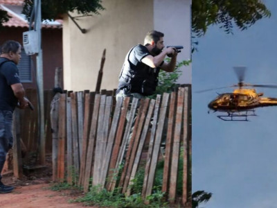 Operação contra crime organizado tem apoio de helicóptero em Jardim Operação contra crime organizado tem apoio de helicóptero em Jardim