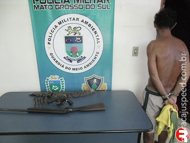 PMA prende assassino com armas em fazenda durante fiscalização ambiental