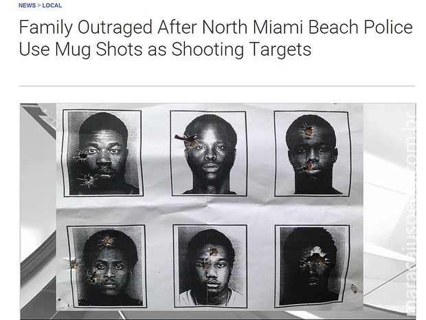 Polícia de Miami usou fotos de criminosos negros em tiro ao alvo Polícia de Miami usou fotos de criminosos negros em tiro ao alvo
