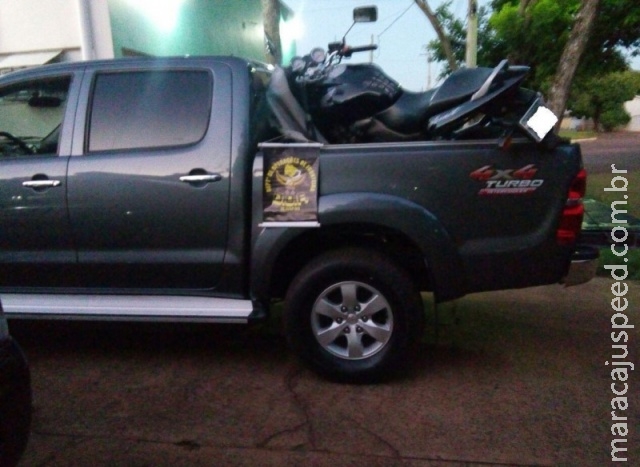 DOF recupera em estrada de MS caminhonete e moto roubadas no Paraná