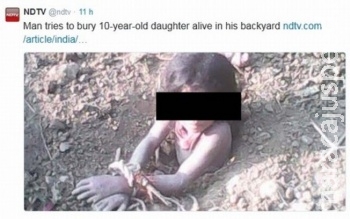 Frustrado por não ter um menino, pai tenta enterrar a filha viva Frustrado por não ter um menino, pai tenta enterrar a filha viva