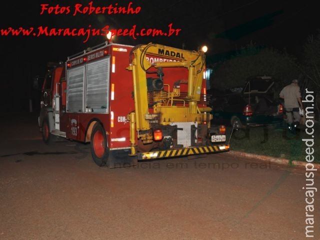 Maracaju: Bombeiros atendem ocorrência de incêndio em veículo na madrugada de hoje