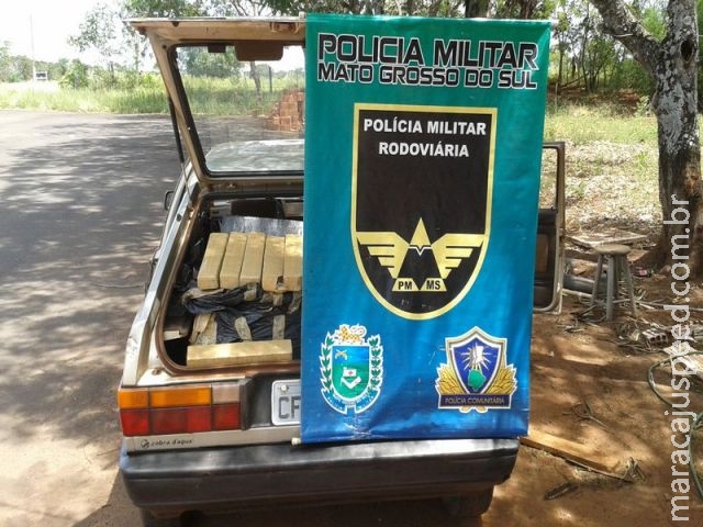 PRE apreende Gol com mais de 70 kg de maconha PRE apreende Gol com mais de 70 kg de maconha