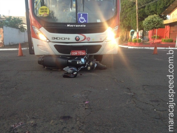 Vigilante fica em estado grave após colisão entre moto e ônibus em MS Vigilante fica em estado grave após colisão entre moto e ônibus em MS