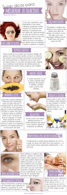 Dicas para acabar com as olheiras Dicas para acabar com as olheiras