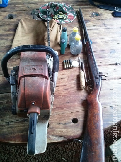 PMA prende fazendeiro por desmatamento de margem de córrego e com arma e munições ilegais PMA prende fazendeiro por desmatamento de margem de córrego e com arma e munições ilegais