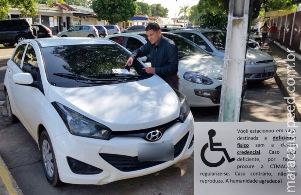 Internauta deixa bronca em carros estacionados em vaga de prioridade