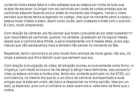 "Talvez eu tenha exagerado", diz acusado de agredir cadelas "Talvez eu tenha exagerado", diz acusado de agredir cadelas